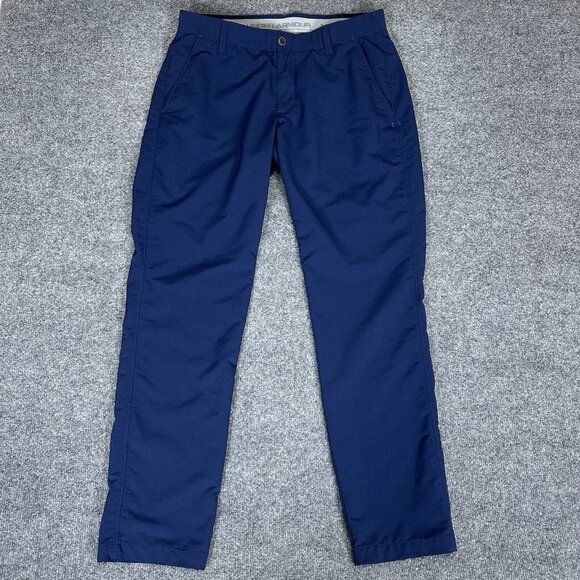 Under‎ Armour Pants Mens 36x32 (34x31) Blue Golf Chino Performance Work Office - Picture 1 of 8
